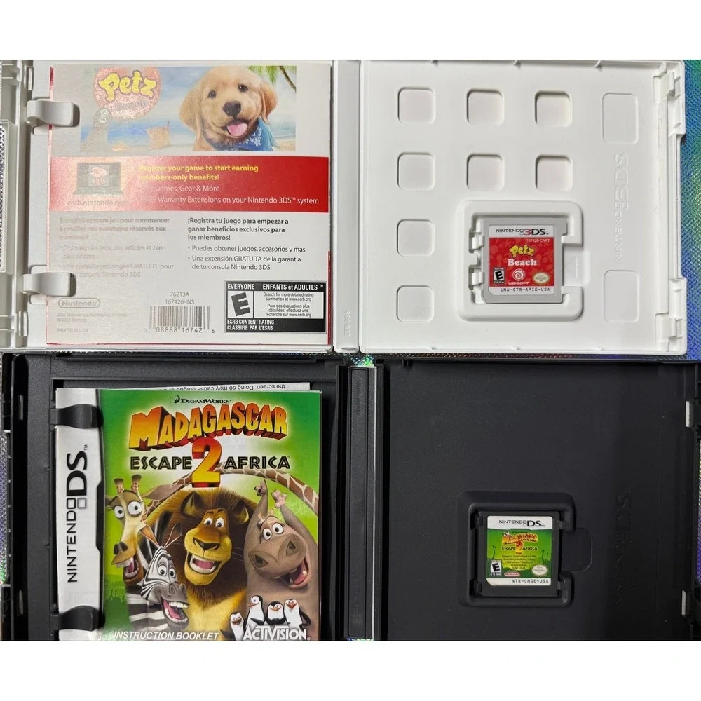 13 NINTENDO DS Madagascar & 3DS Petz Beach